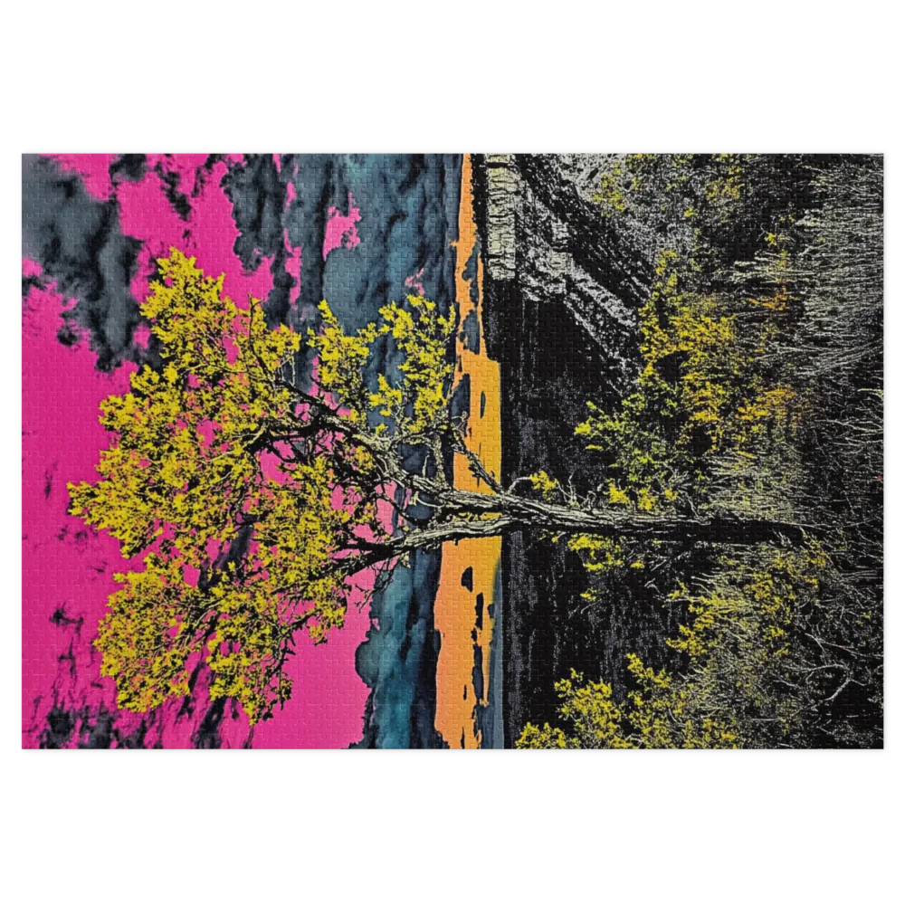 Neon Canyon Sunset 
 Jigsaw Puzzle in Tin Box