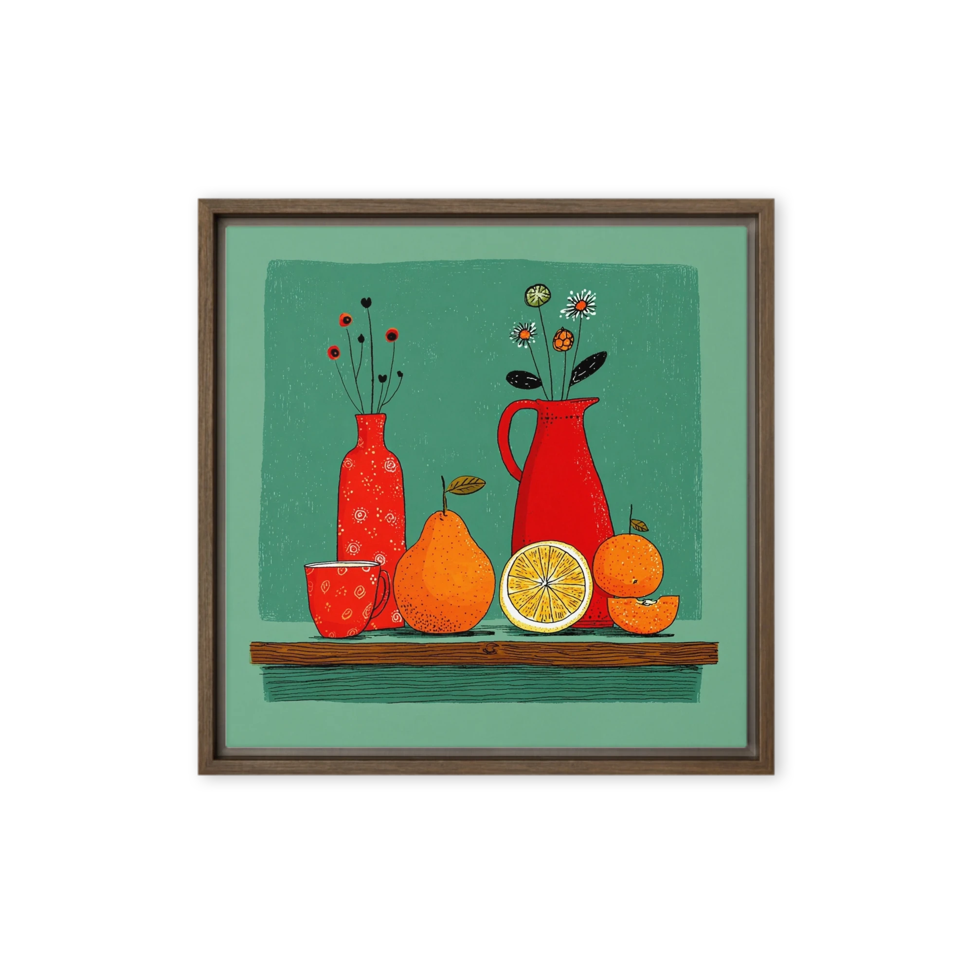Red Jug and Citrus | Art Print