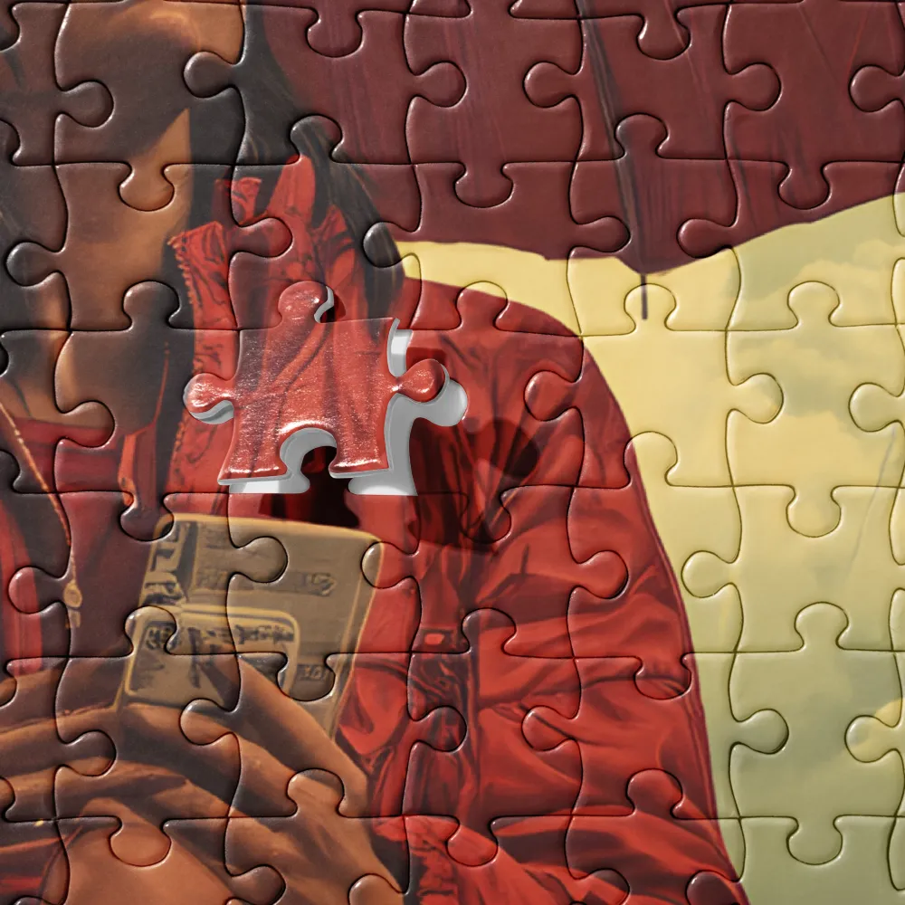 The Waiting Traveler 
 Jigsaw Puzzle in Tin Box