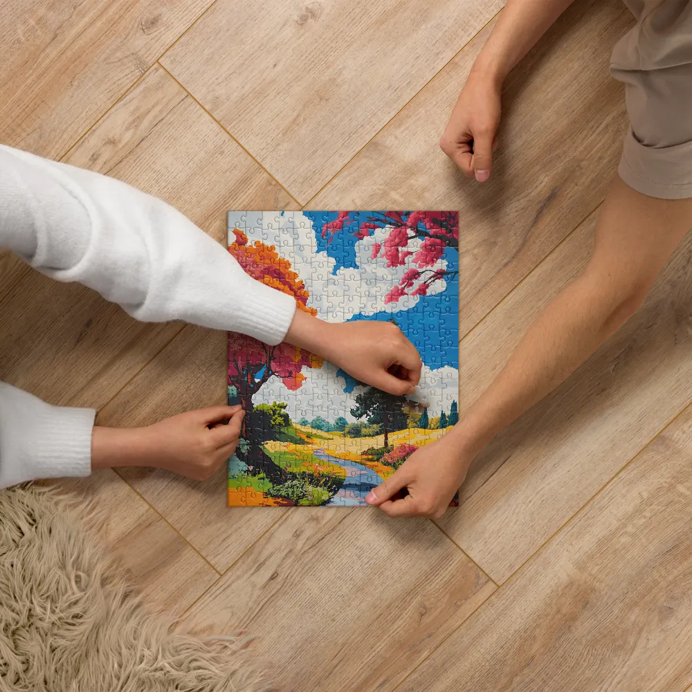 Vibrant Impasto Landscape 
 Jigsaw Puzzle