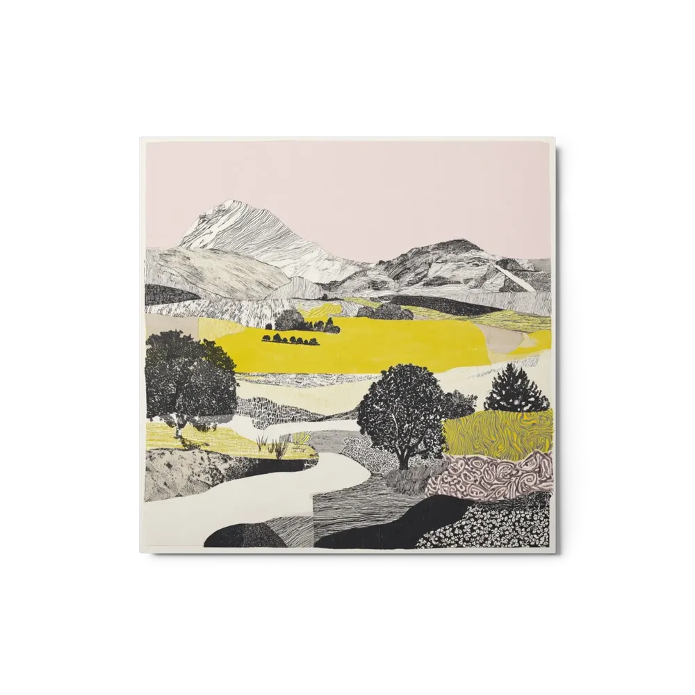 Golden Fields and Patterned Peaks | Art Print