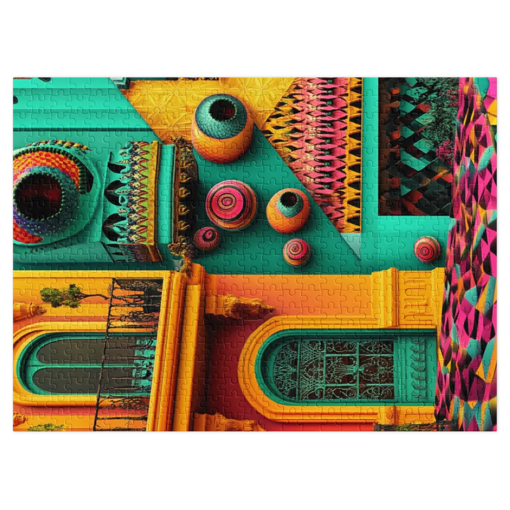 Dreamlike Cityscape Abstract 
 Jigsaw Puzzle in Tin Box