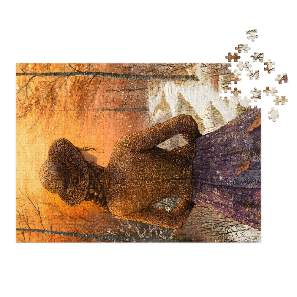 Goldener Herbstpfad 
 Puzzle in Metalldose