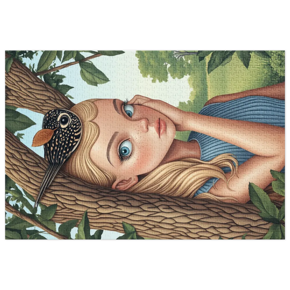 Girl with Bird in Tree | Jigsaw Puzzle (252/520 pieces)