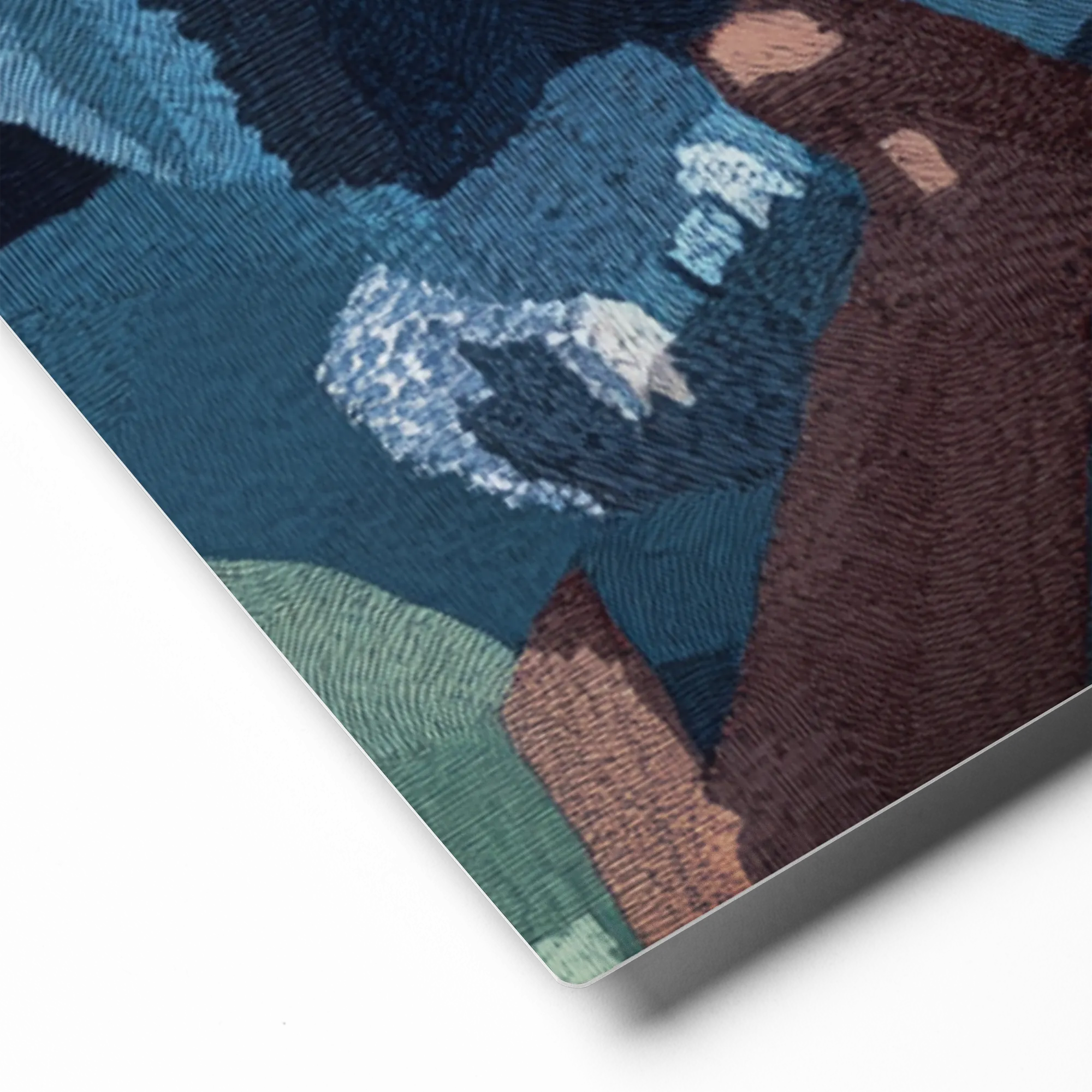 Embroidered Blue Chimpanzee | Art Print