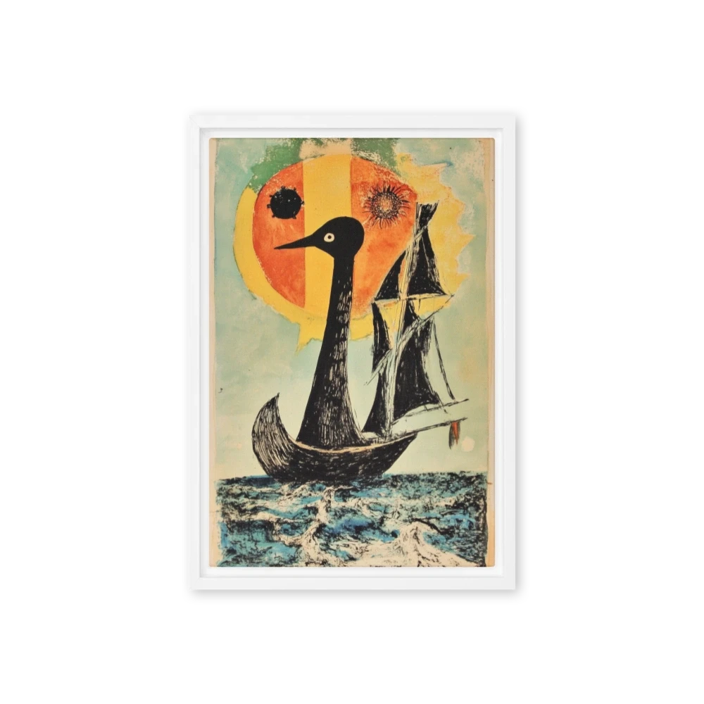 Surreal Bird Sailing Ship Print