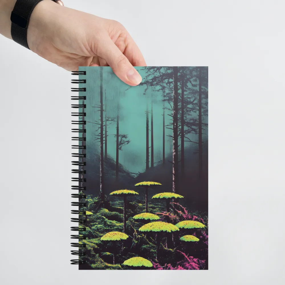 Whispering Woods: Emerald Mycelium 
 Spiral Notebook | 140 pages
