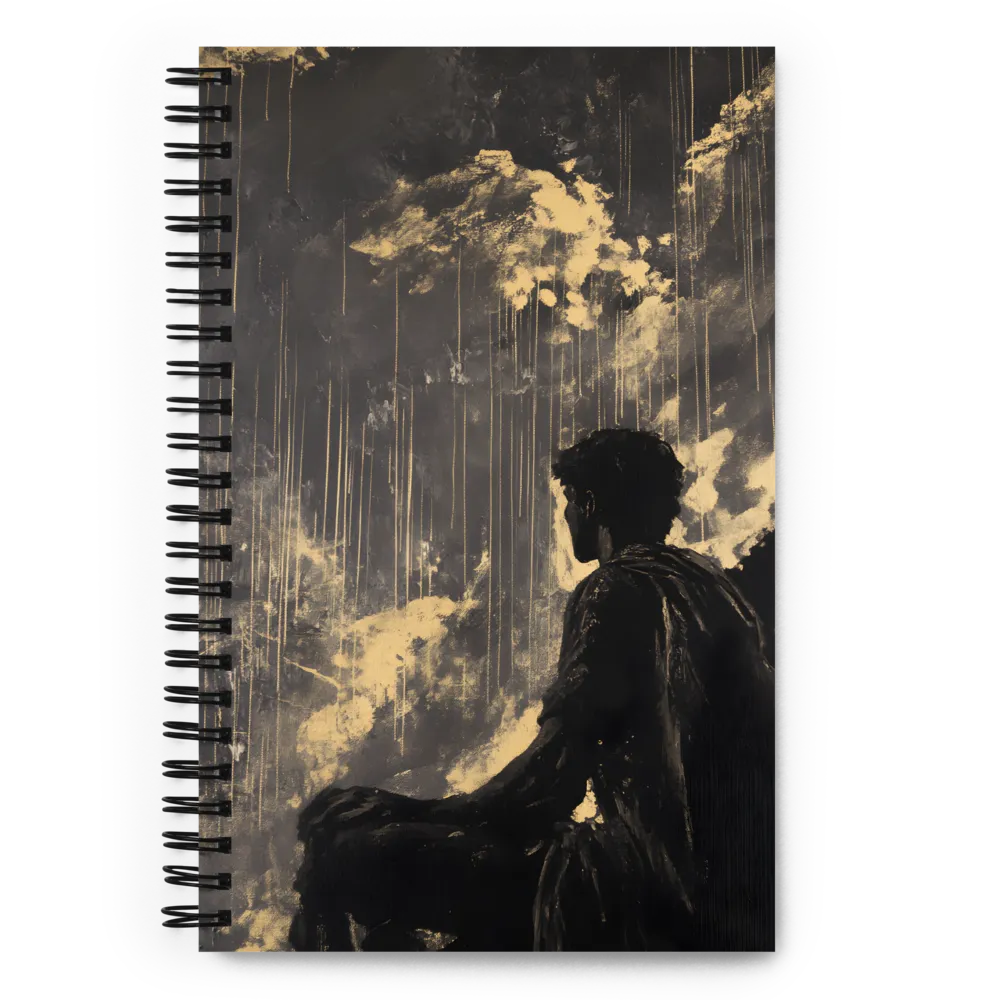 Gilded Silhouette in Storm 
 Spiral Notebook | 140 pages