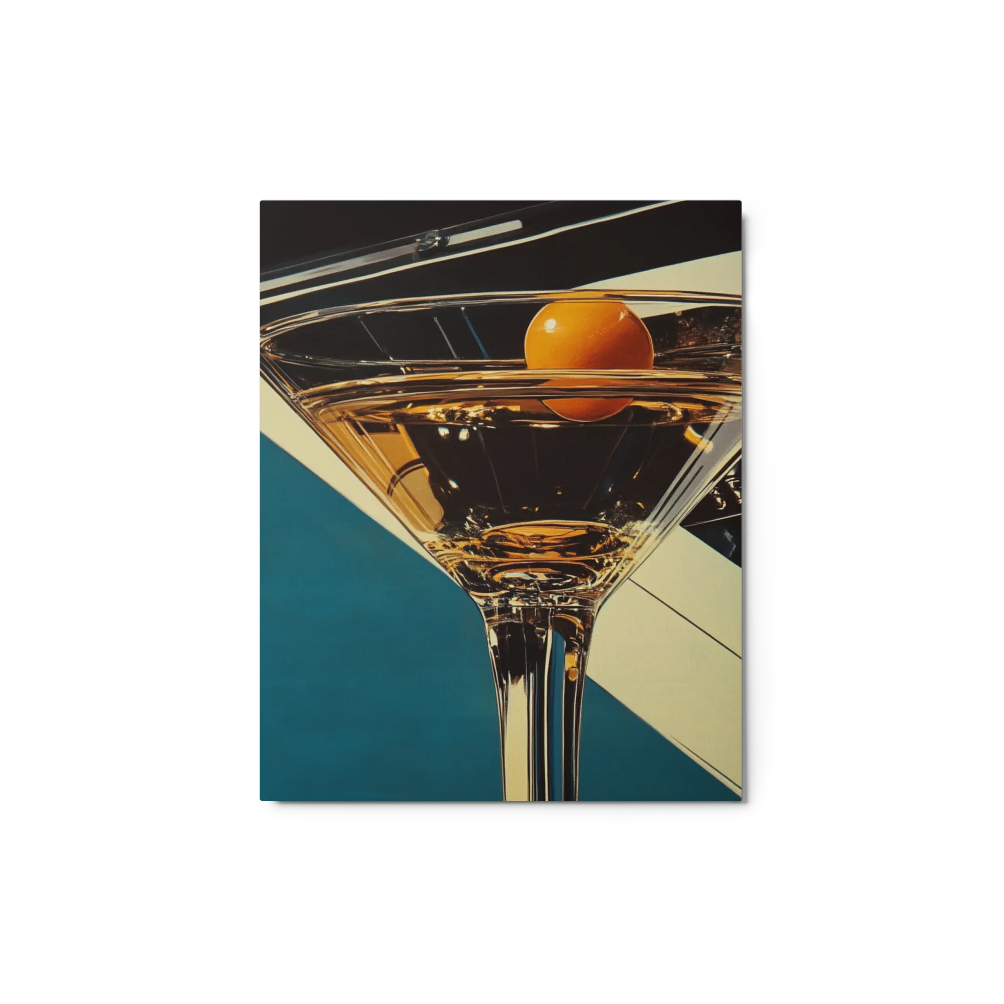Golden Martini with Olive