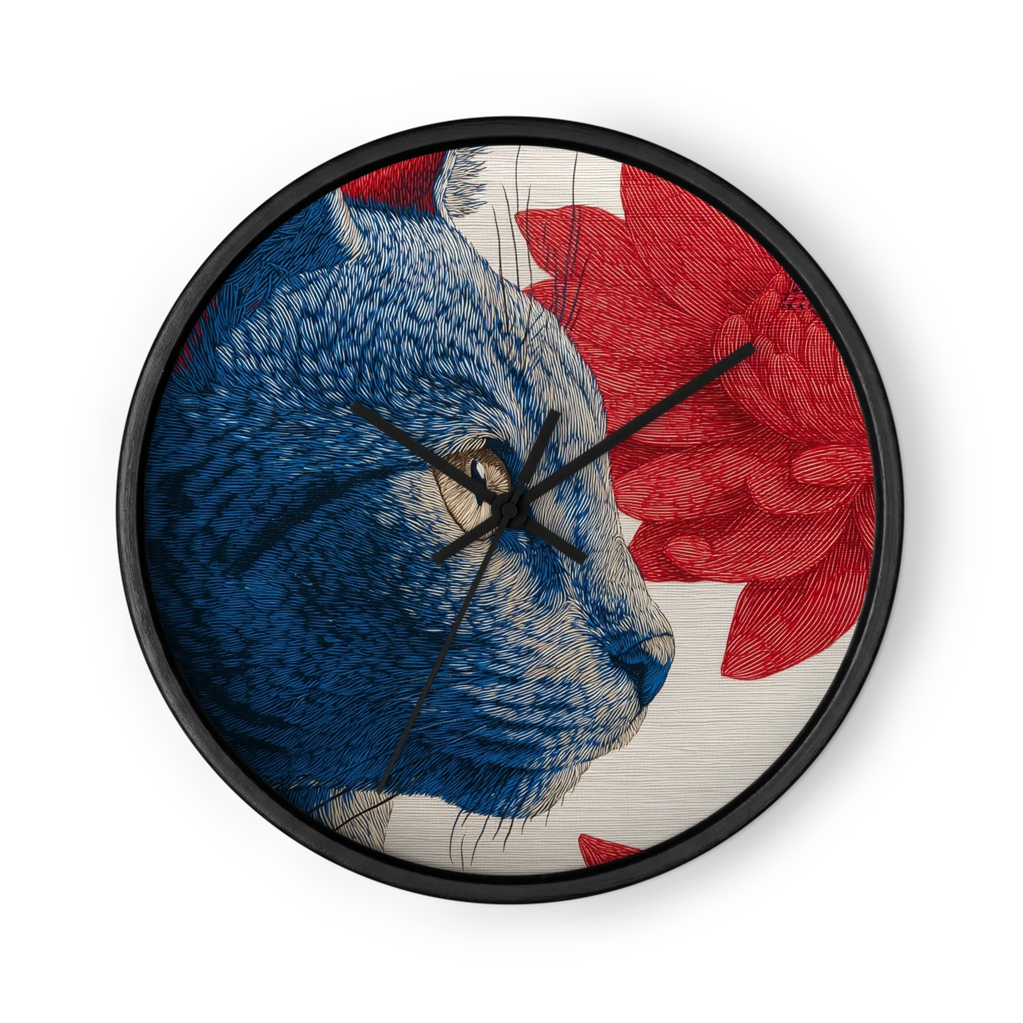 Blue Cat and Crimson Bloom