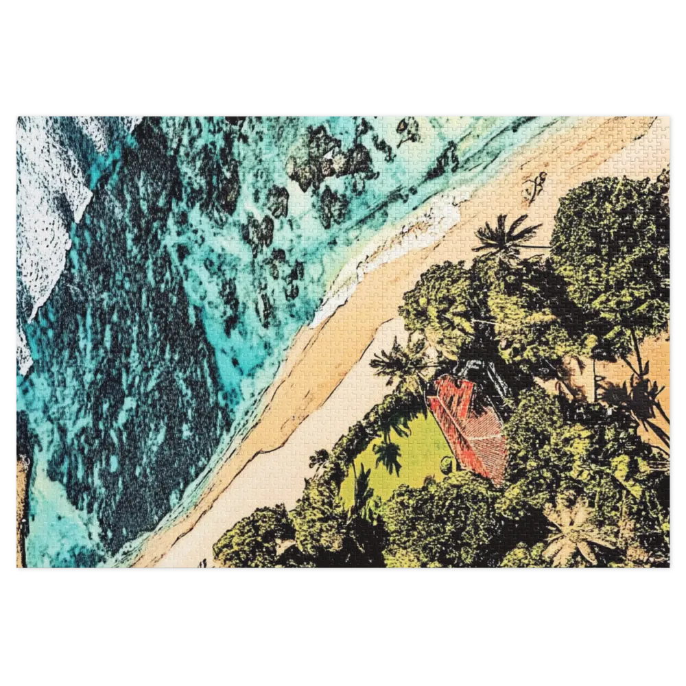 Tropical Shoreline Vista 
 Jigsaw Puzzle in Tin Box