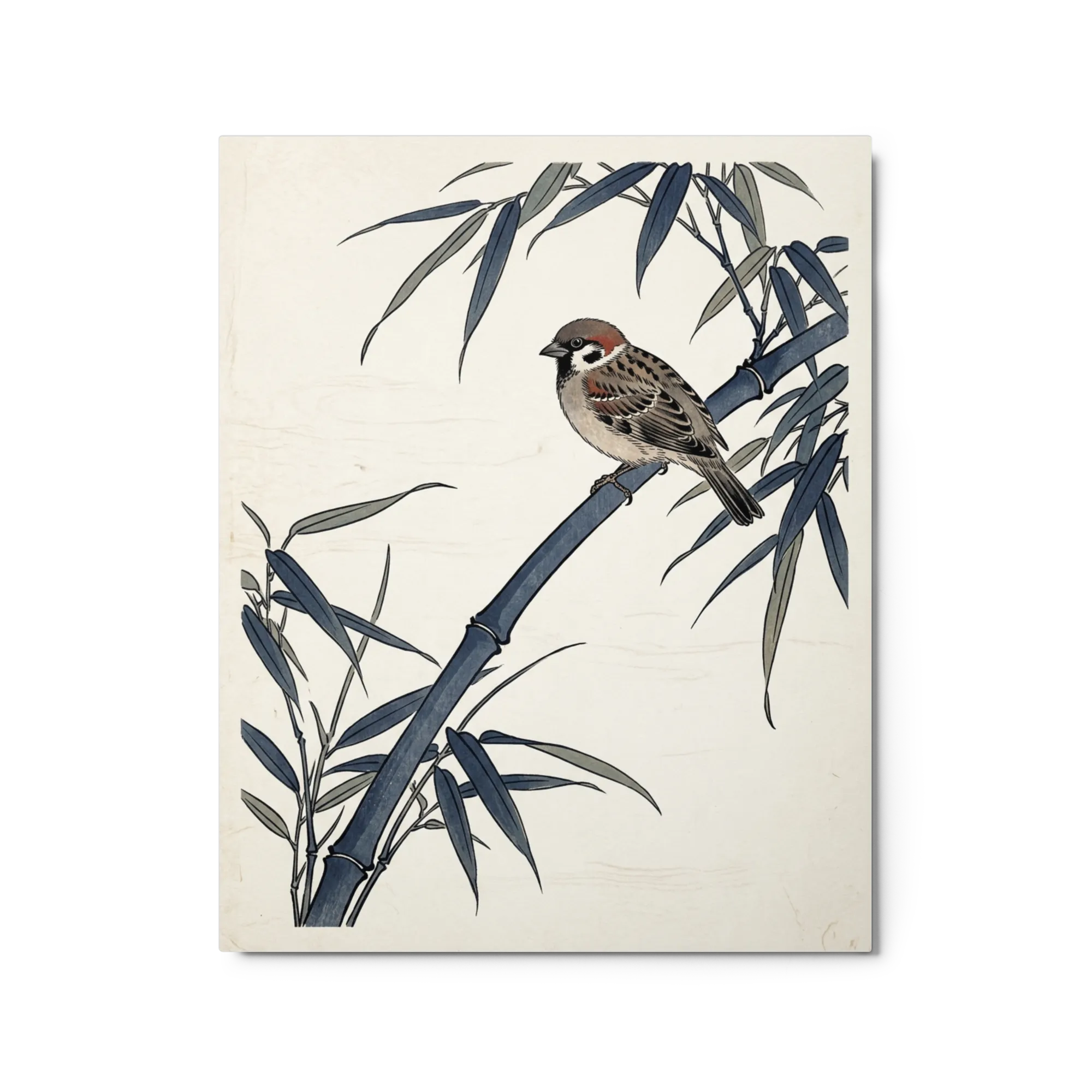 Sparrow on Bamboo 
 Canvas with Black Frame