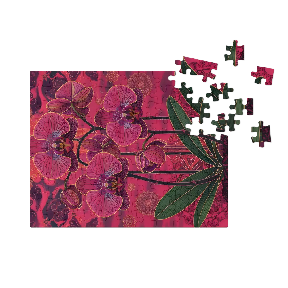 Orchid Mandala 
 Jigsaw Puzzle in Tin Box