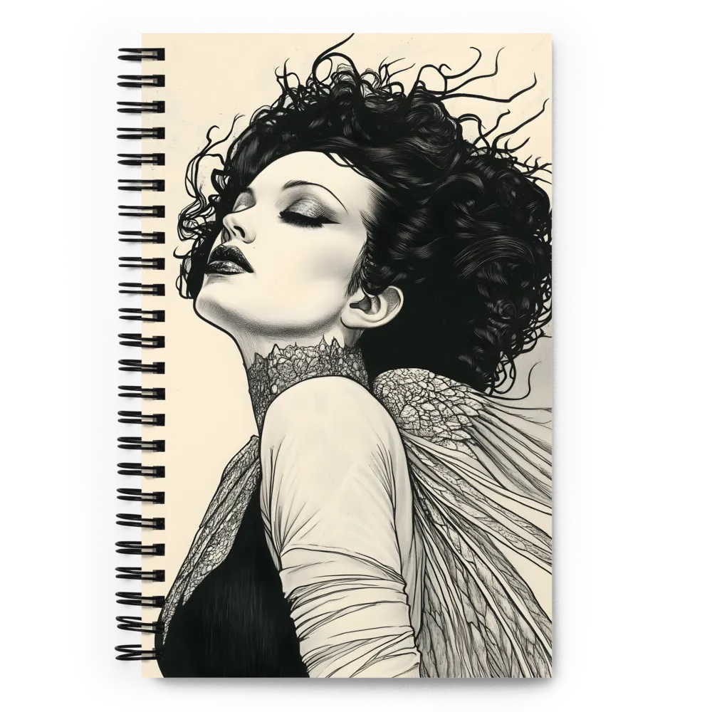 Art Nouveau Engraving: Ethereal Woman 
 Spiral Notebook | 140 pages