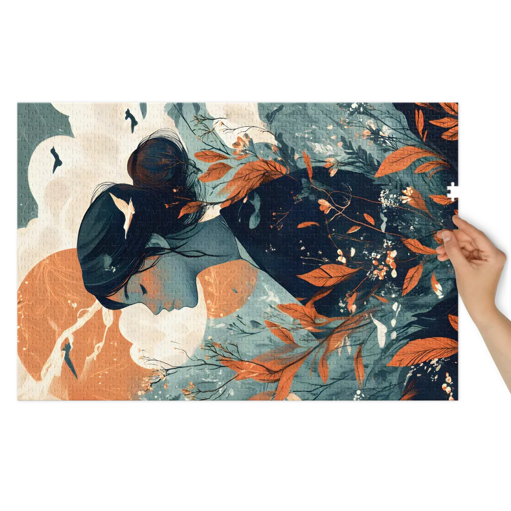 Modern Woman in Nature Illustration | Jigsaw Puzzle (252/520 pieces)