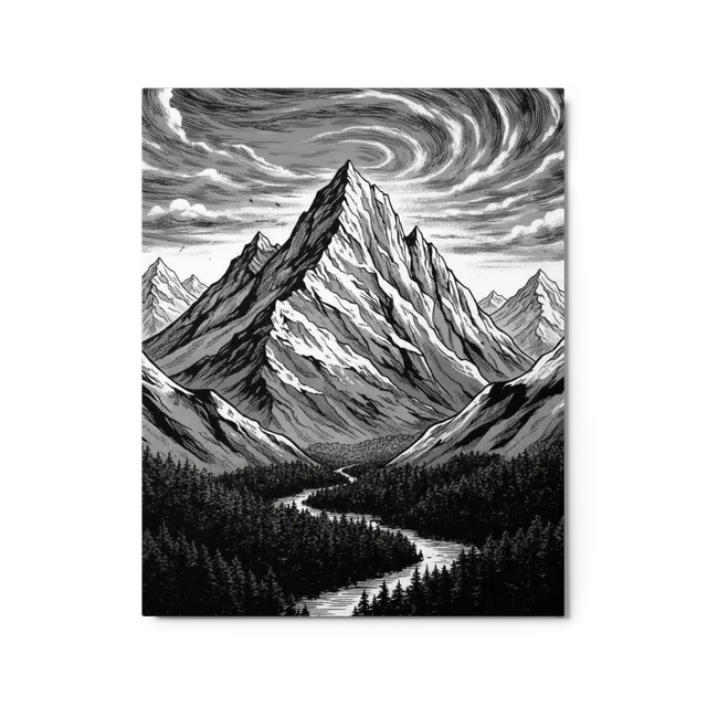 Black and White Mountainscape | Art Print