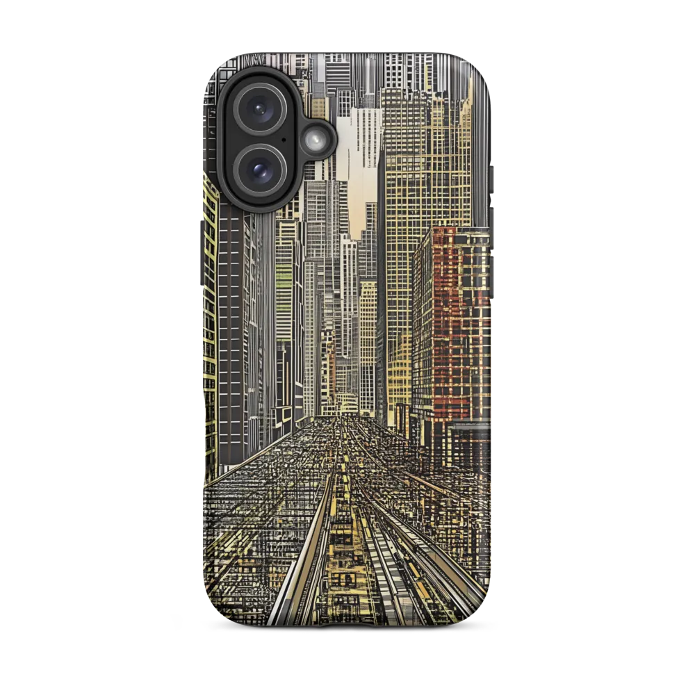 Urban Cityscape with Train Tracks | Phone Case