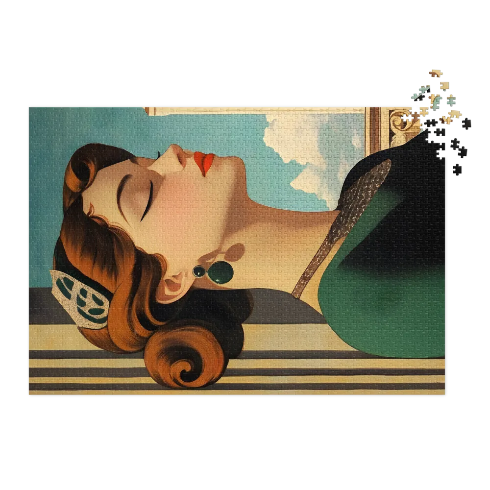 Serenade in Green 
 Jigsaw Puzzle in Tin Box