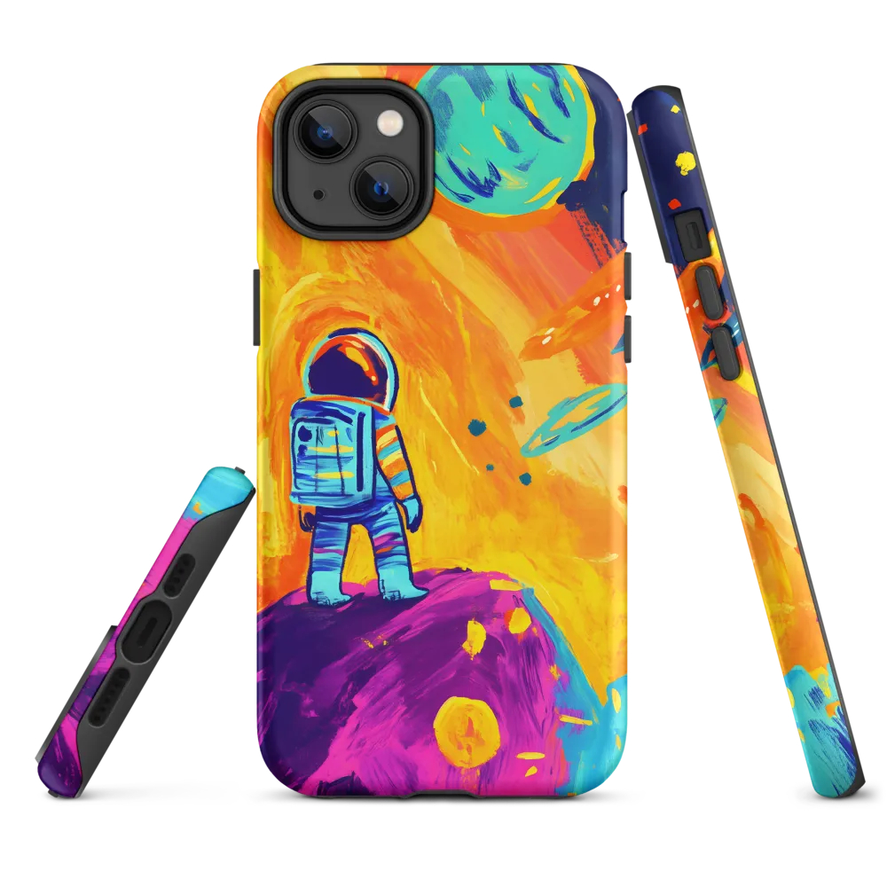 Astronaut in Colorful Space | Phone Case