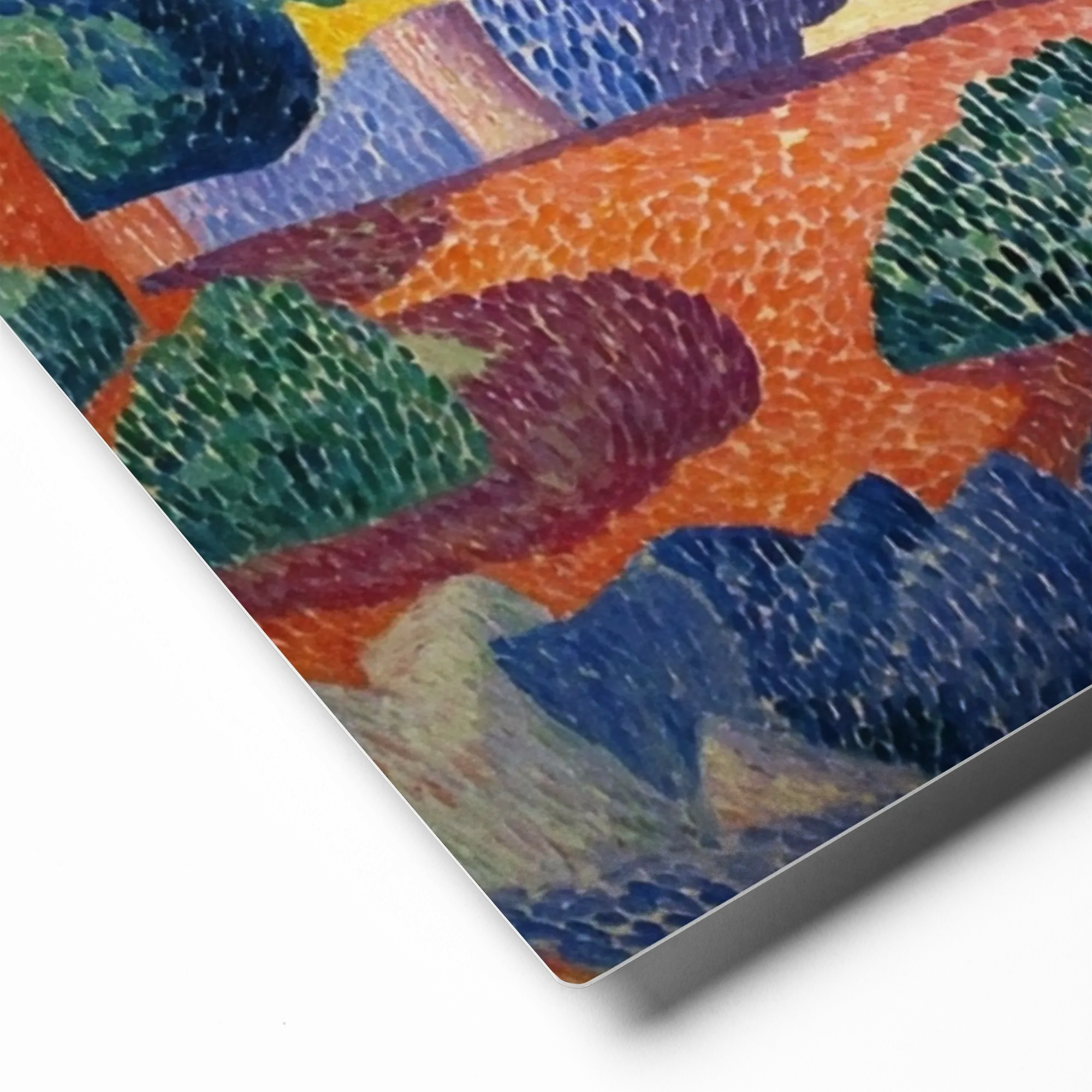 Landscape in Mosaic Brushstrokes 
 Poster with Red oak Frame | 10″x 10″