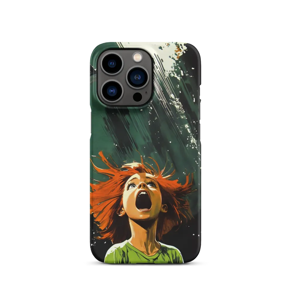 Shouting Girl with Shark Above | Phone Case