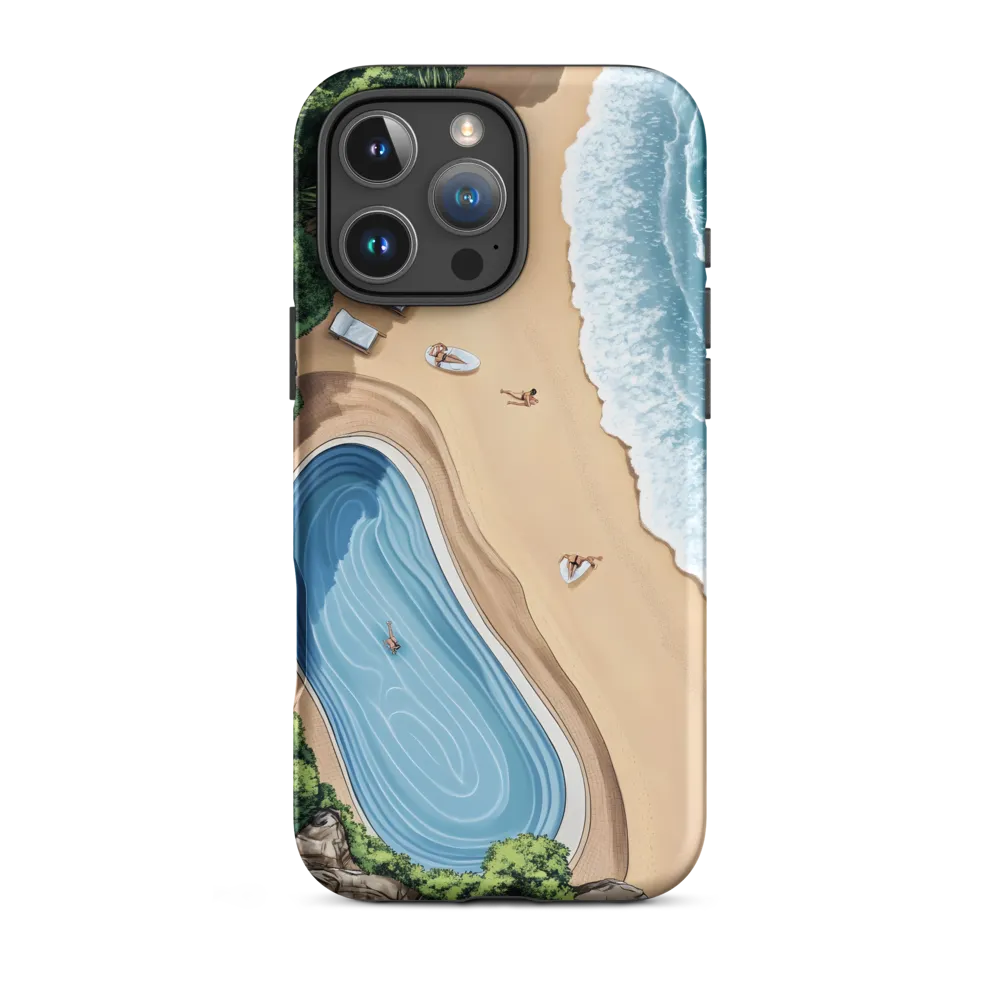 Aerial Beach Scene with Pool | Phone Case