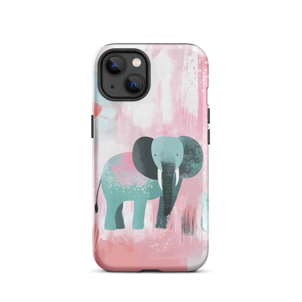 Elephant Illustration with Floral Elements | Phone Case
