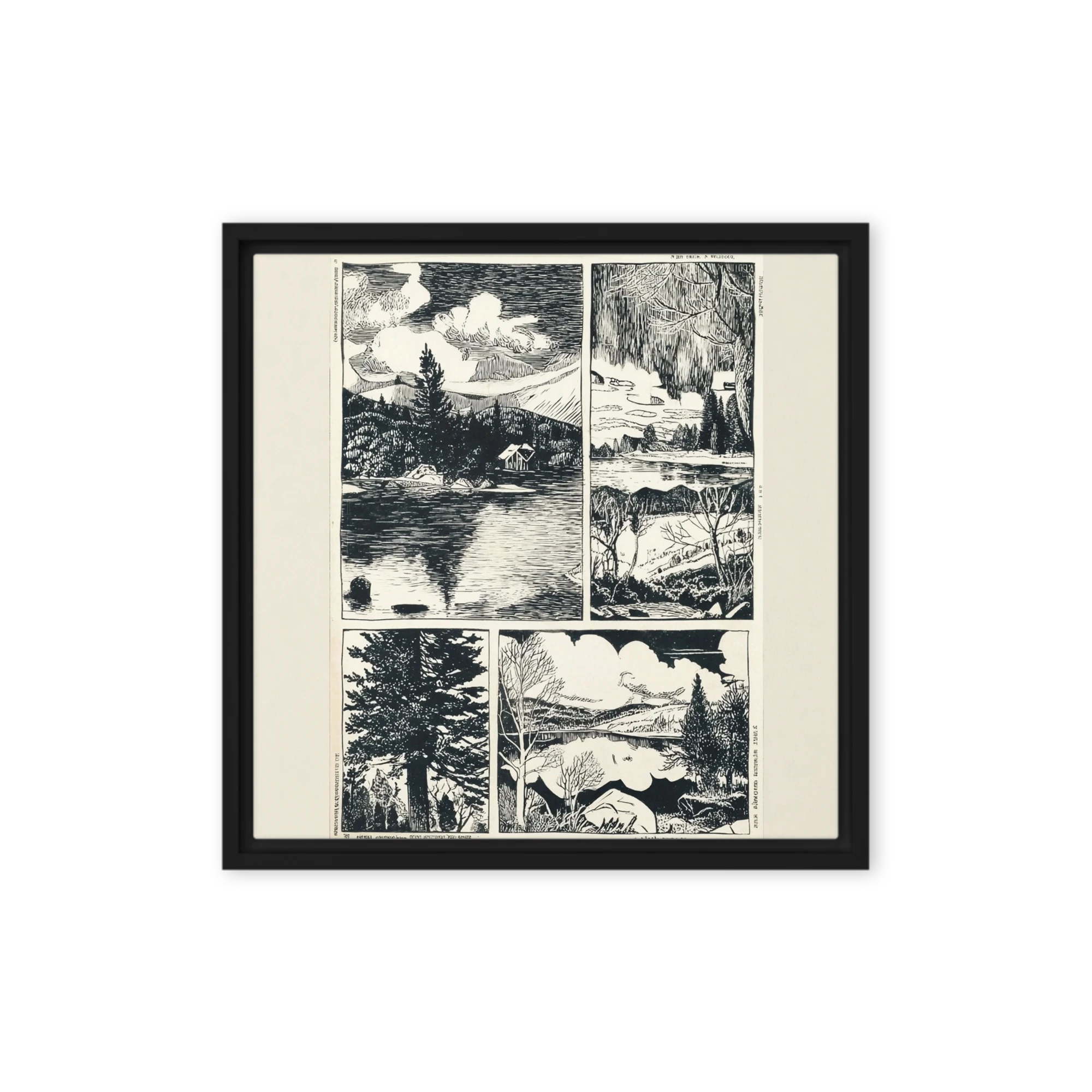 Alpine Woodcut Vignettes | Art Print