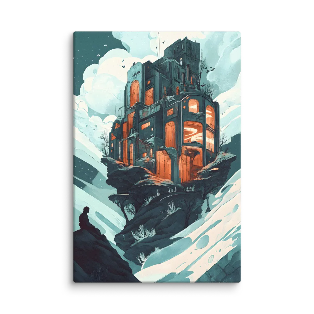 The Solitary Watcher 
 Canvas with White Frame