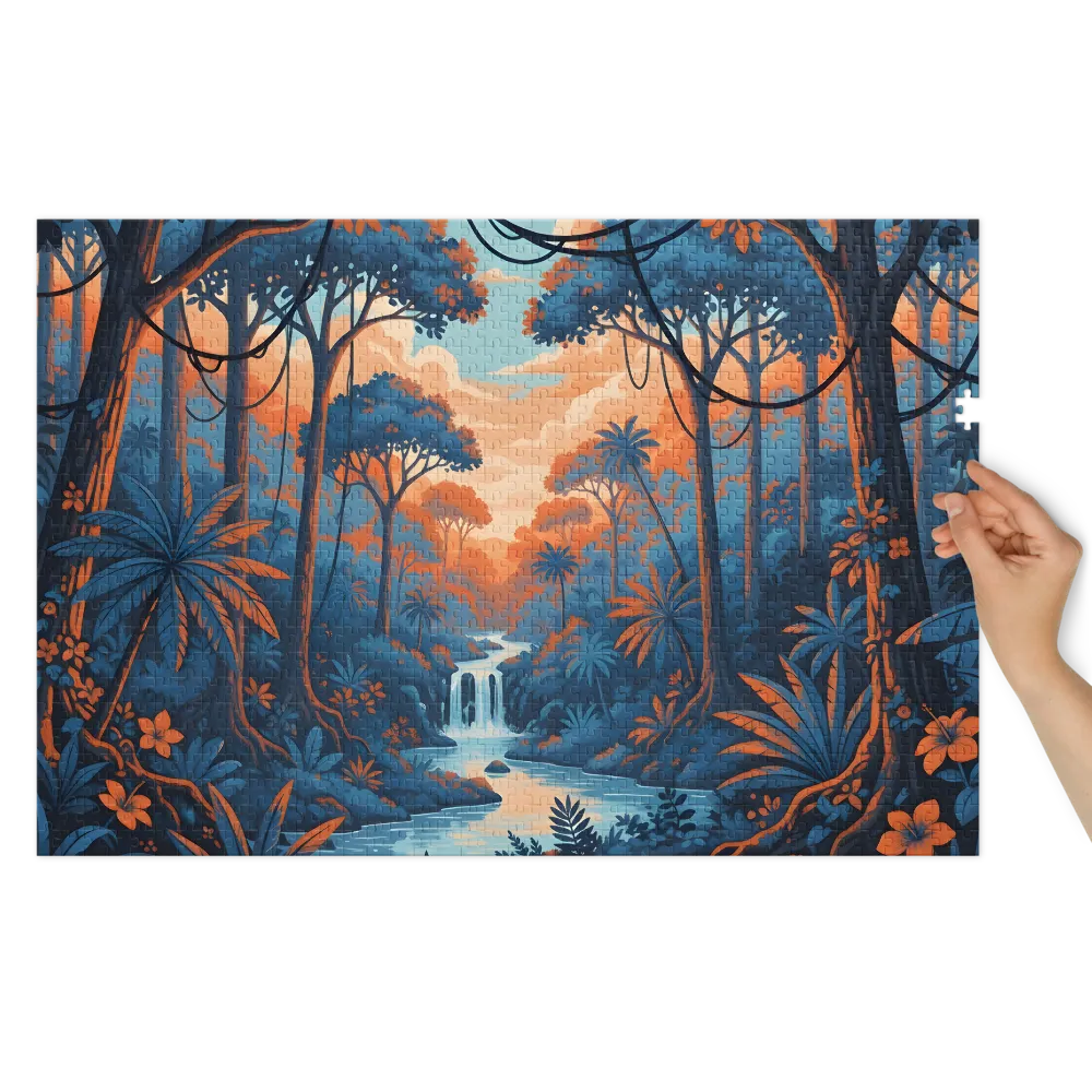 Azure Ember Falls | Jigsaw Puzzles