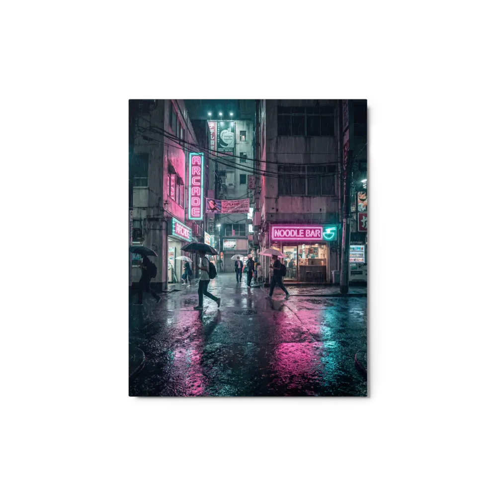 Neon Rain Reflections 
 Canvas | 11″x 14″
