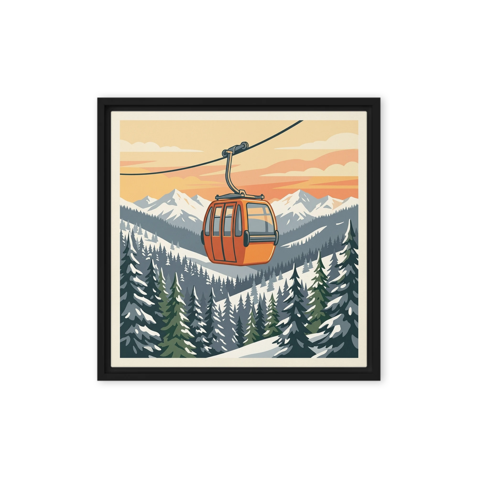 Alpine Gondola Sunset | Art Print