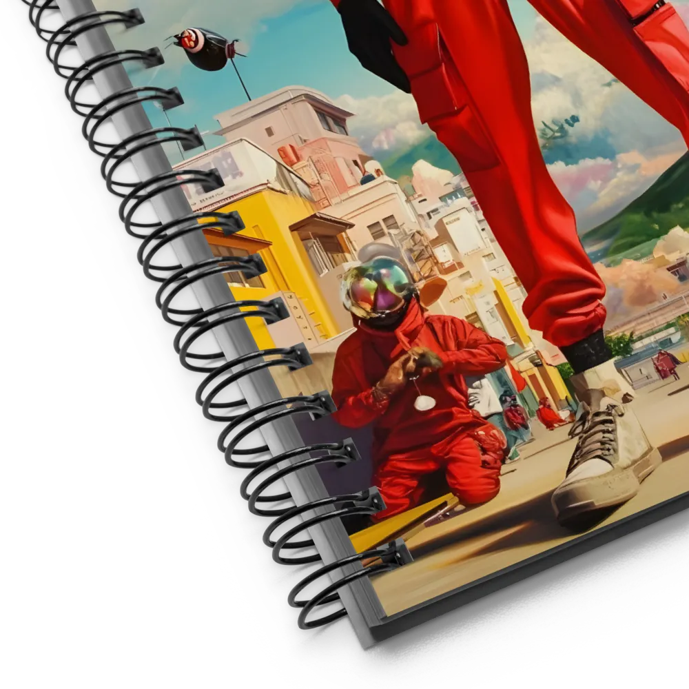 Urban Surrealism: The Goggle-Eyed Giant 
 Spiral Notebook | 140 pages