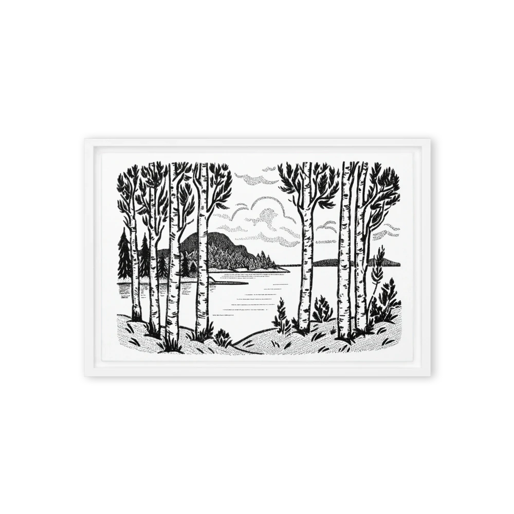 Birch Trees by the Lake | Art Print