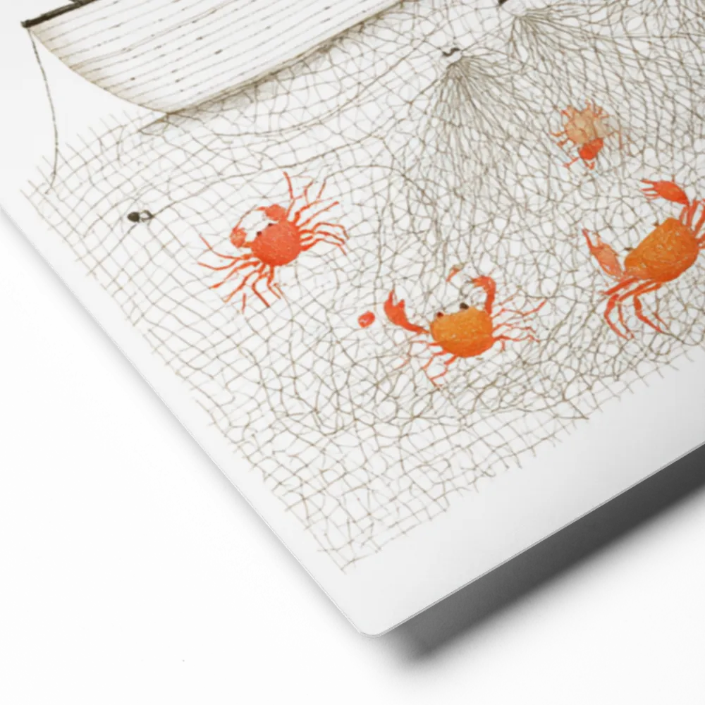 The Crab Catchers 
 Canvas with White Frame