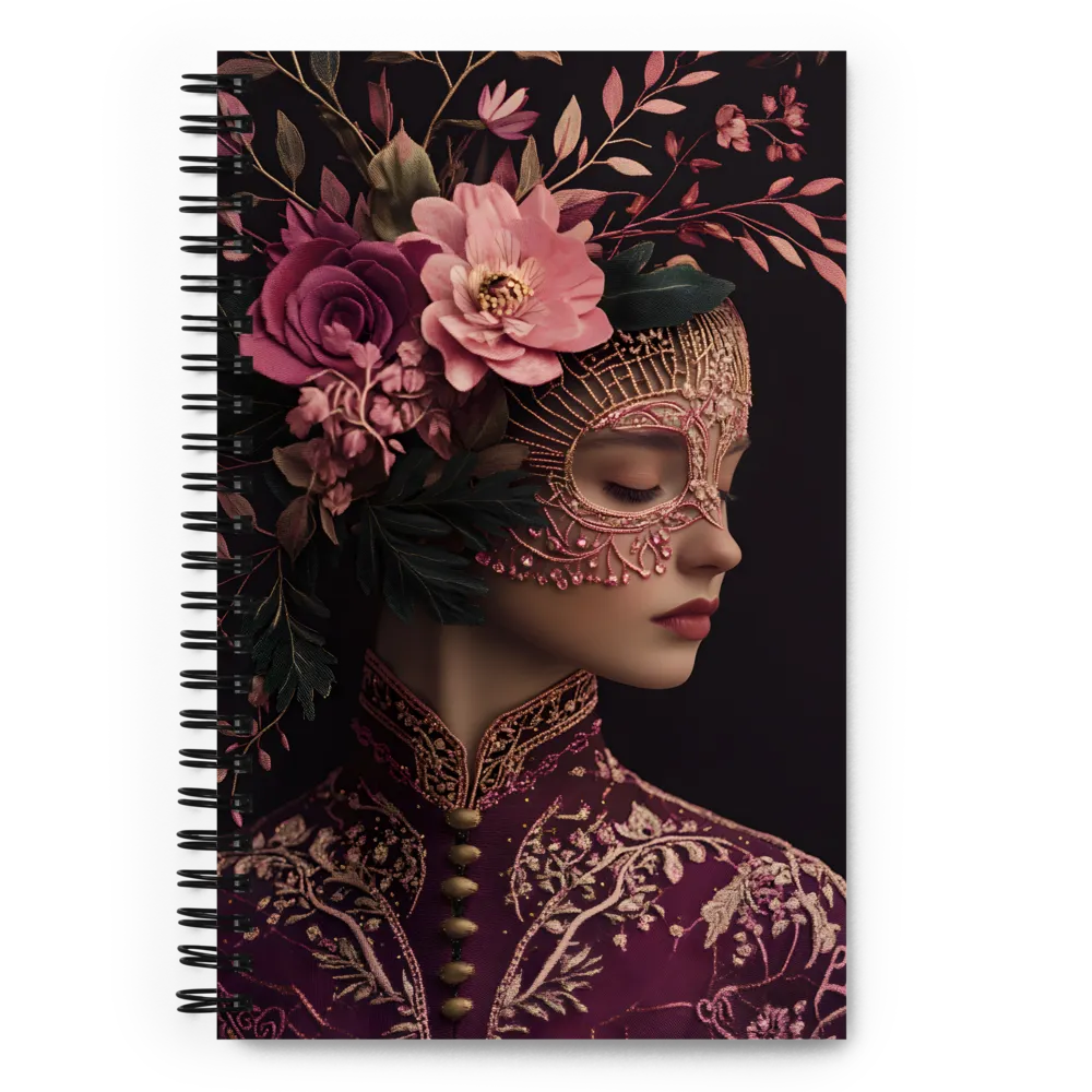 Enigmatic Floral Mask 
 Spiral Notebook | 140 pages