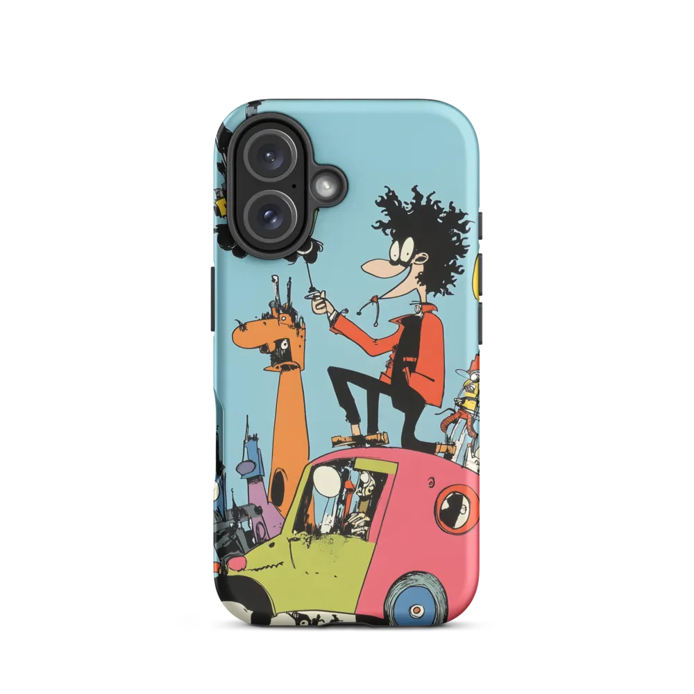 Whimsical Character on Colorful Car | Phone Case