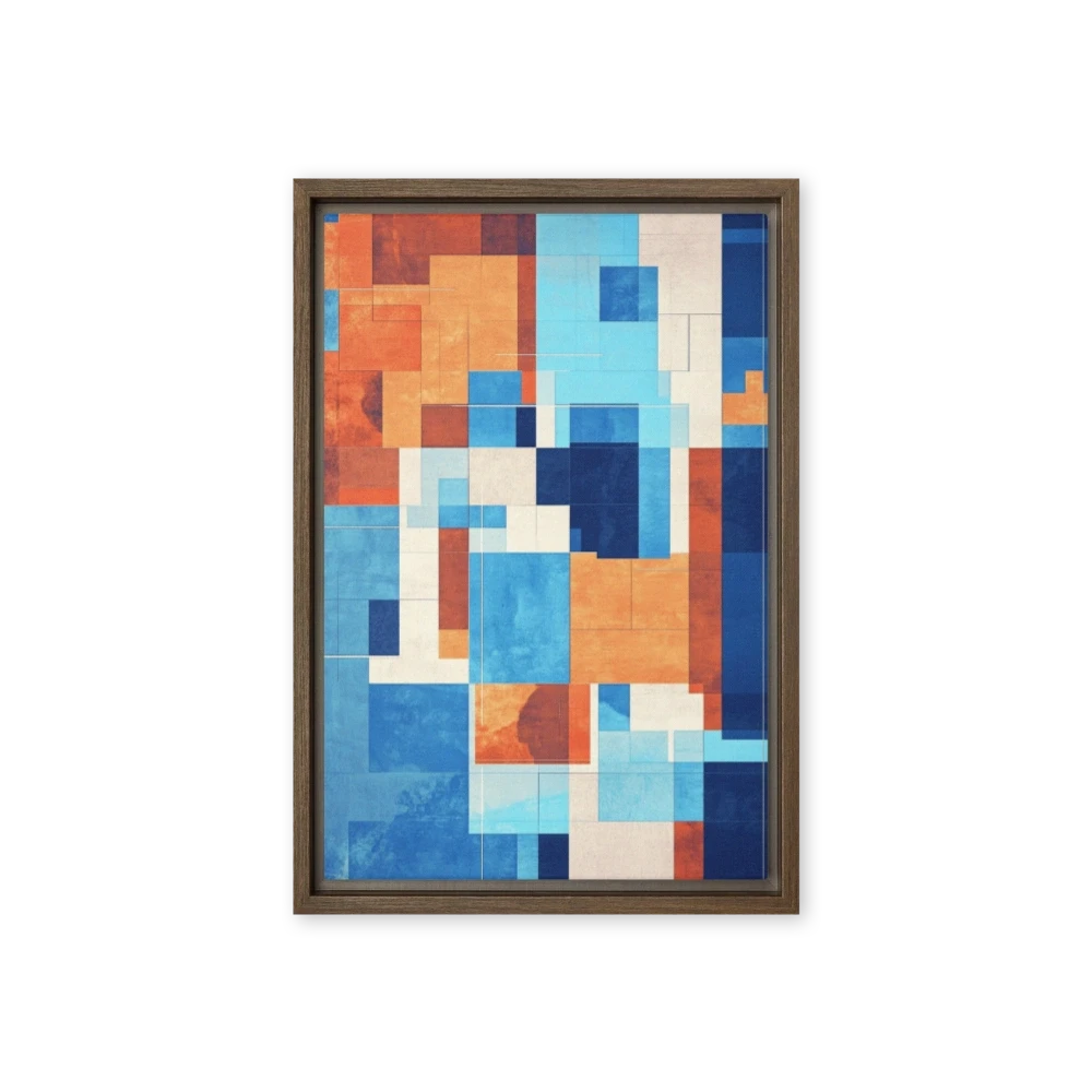 Abstract Geometric Pattern in Blue and Orange