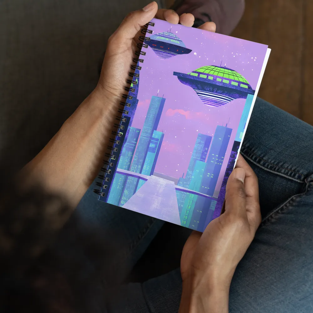 UFOs Over Neo-Metropolis 
 Spiral Notebook | 140 pages