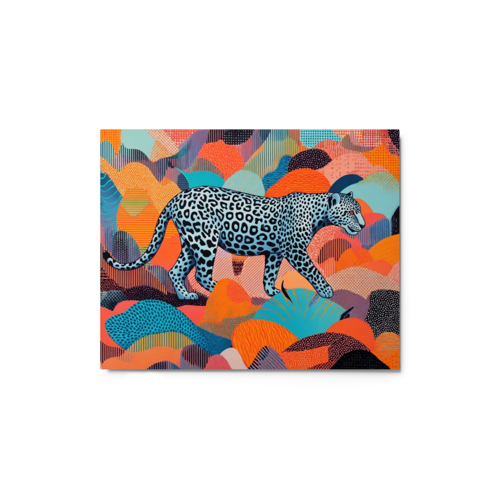 The Neon Leopard 
 Canvas with White Frame