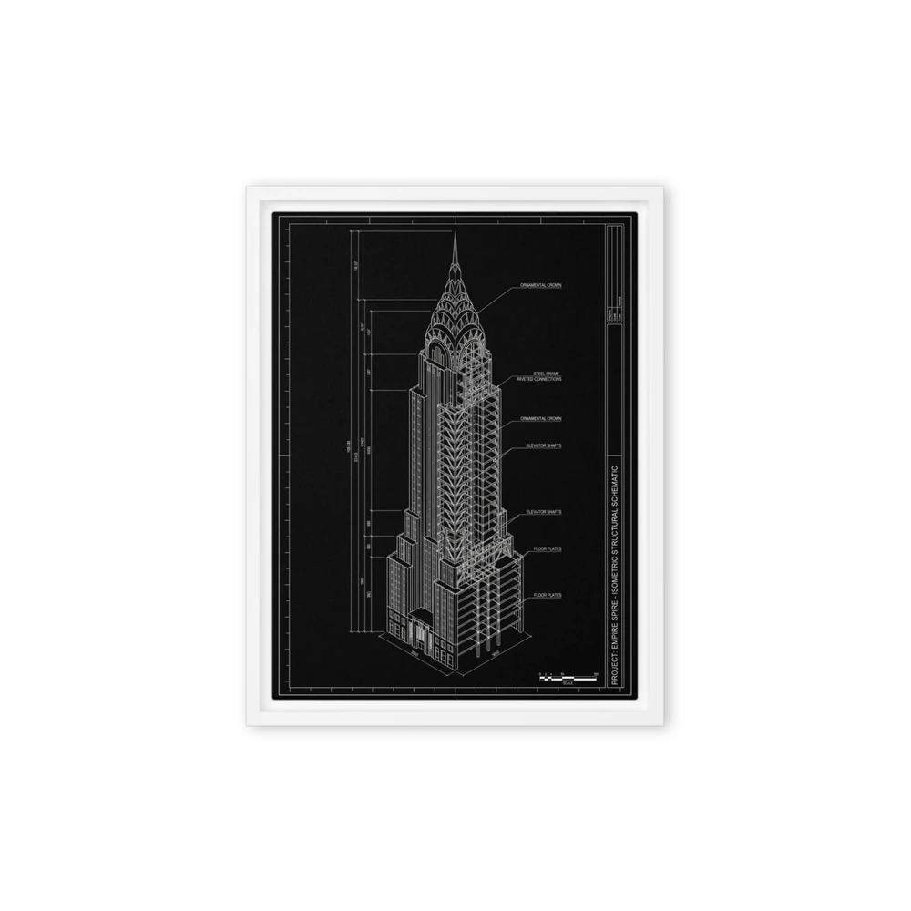 Chrysler Building Structural Blueprint | Art Print