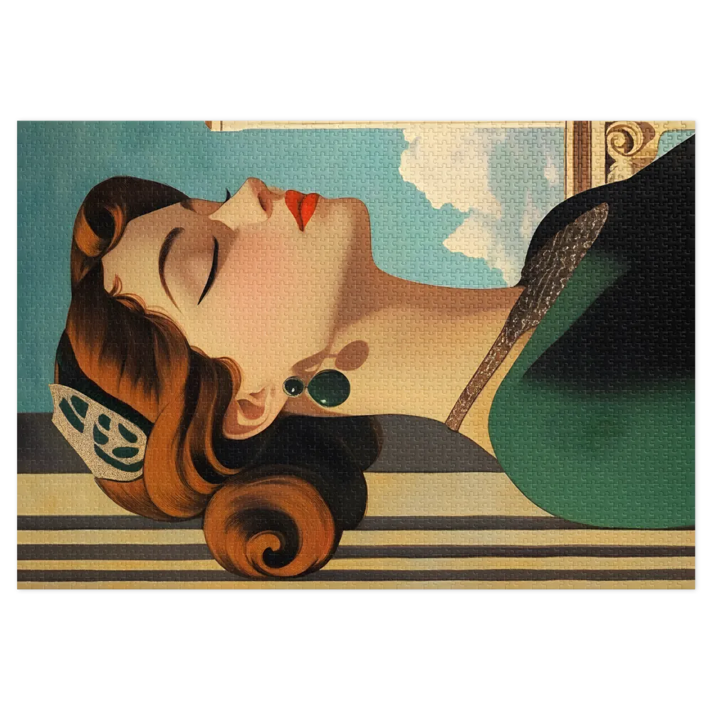 Serenade in Green 
 Jigsaw Puzzle in Tin Box
