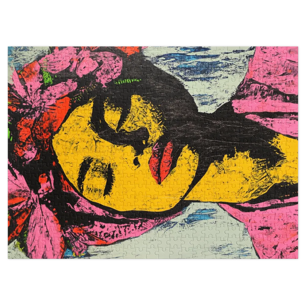 Floral Headwrap Portrait 
 Jigsaw Puzzle in Tin Box