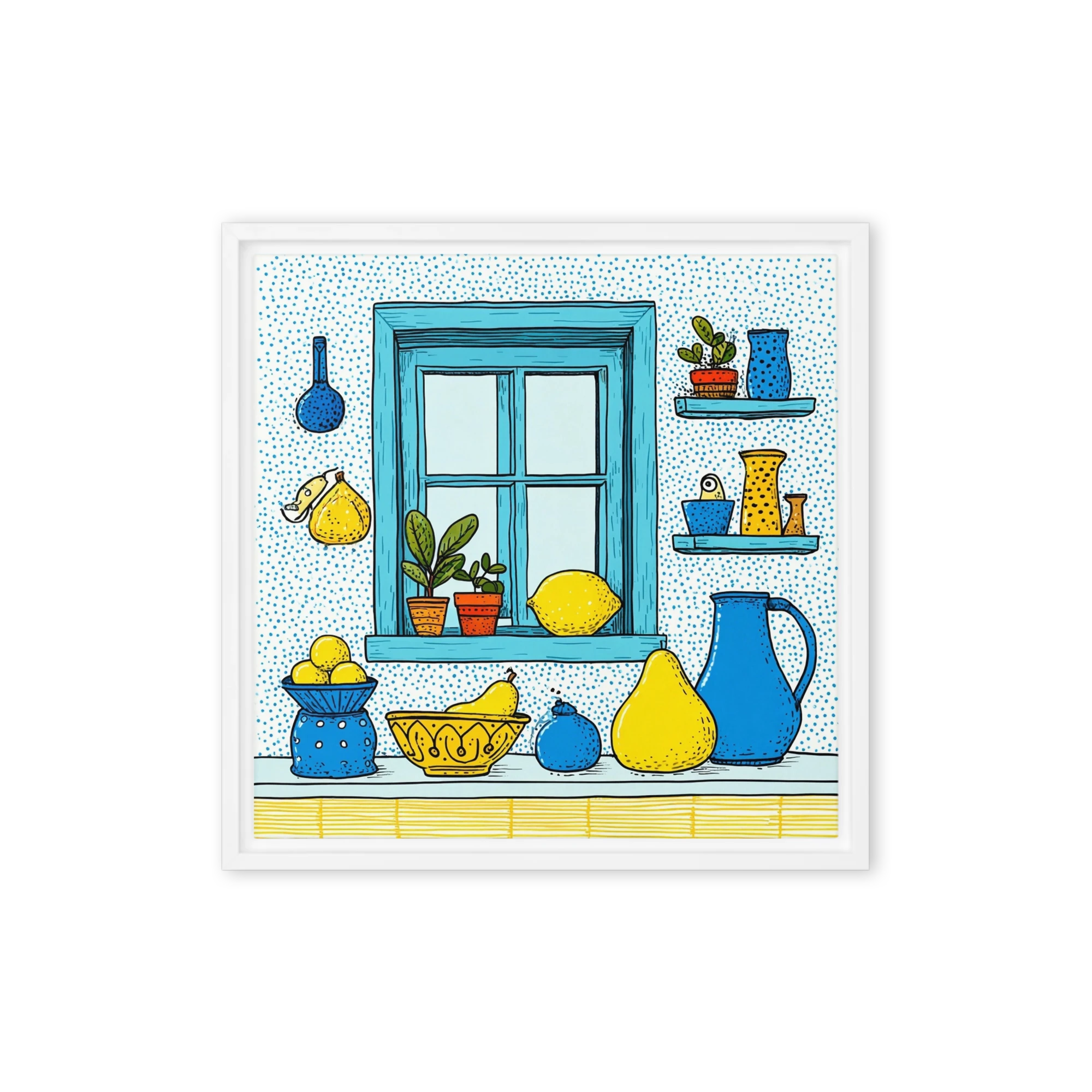 Blue Window with Lemons
