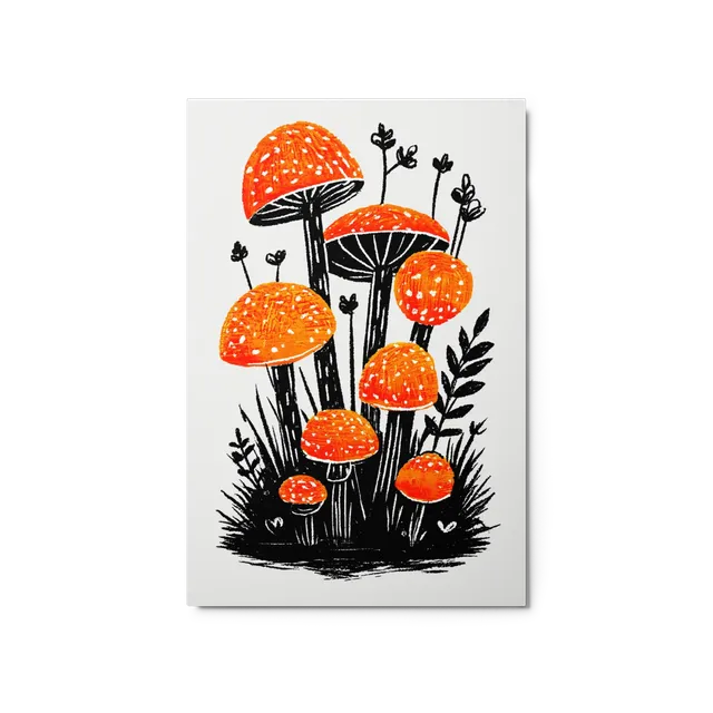 Orange Fungi Forest | Art Print