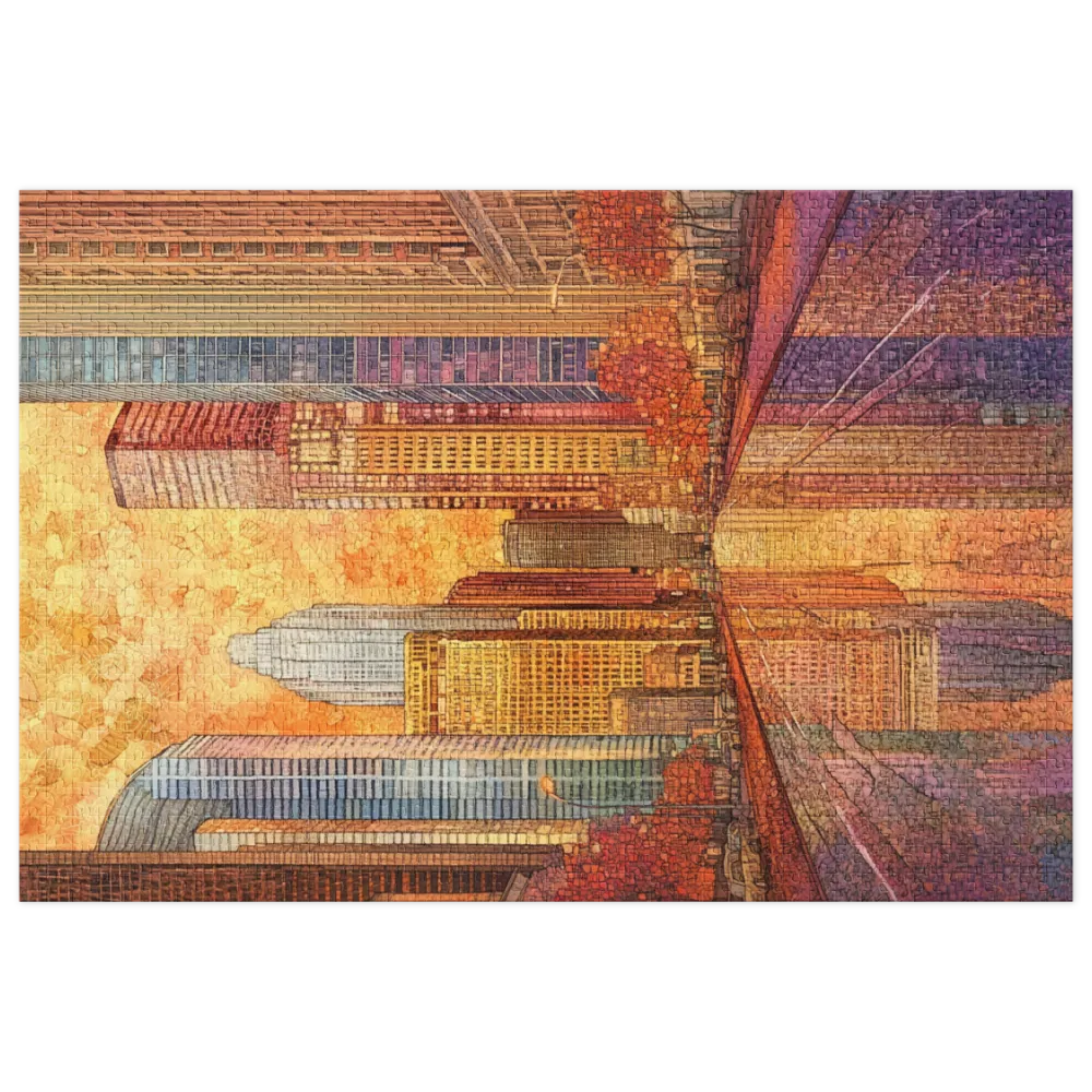 Urban Mosaic Sunset 
 Jigsaw Puzzle in Tin Box
