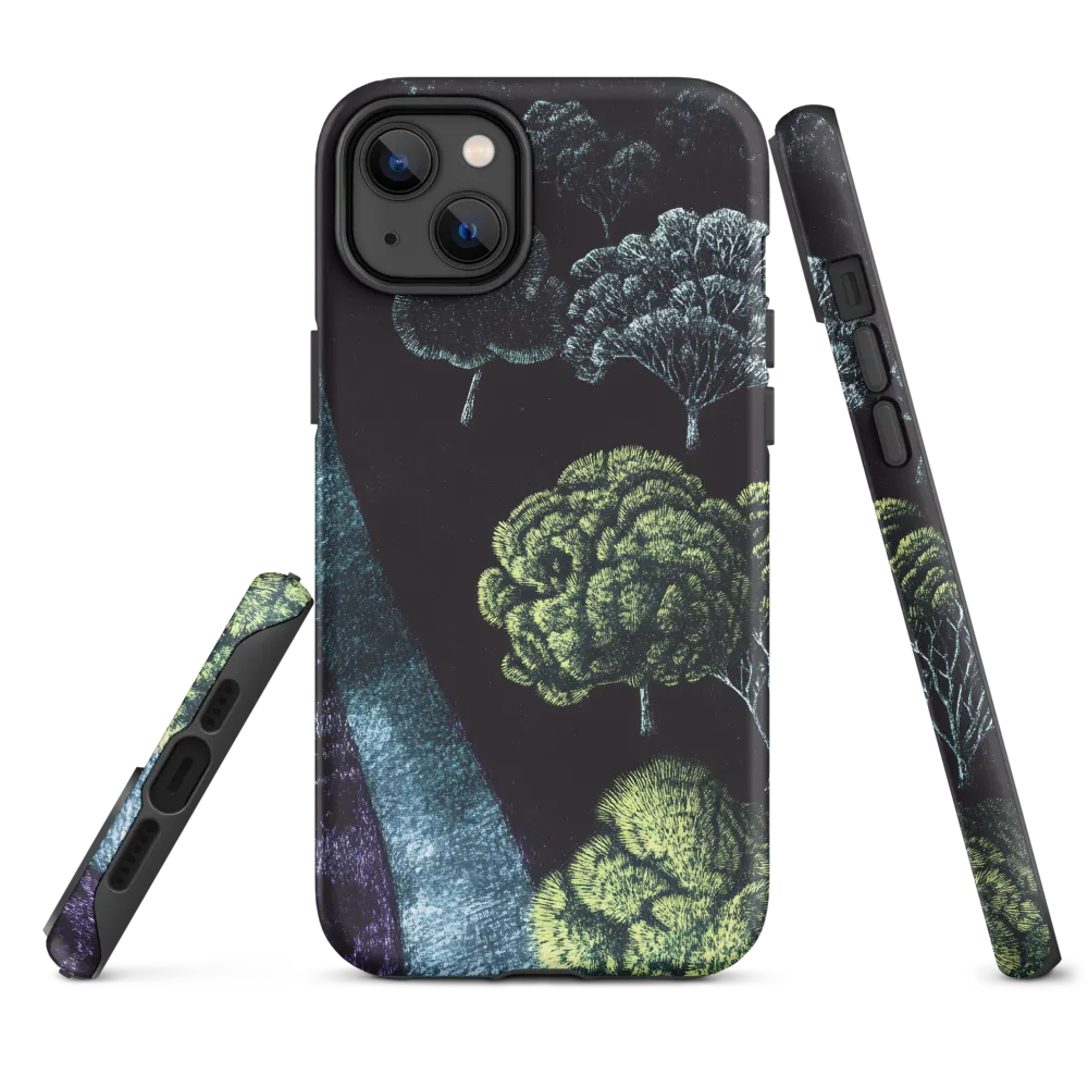 Nighttime Landscape with Trees | Phone Case