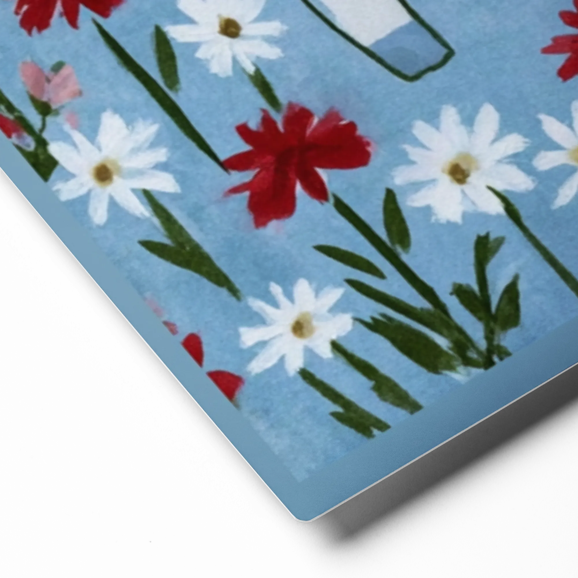 Unicorn in the Daisies 
 Canvas with Black Frame