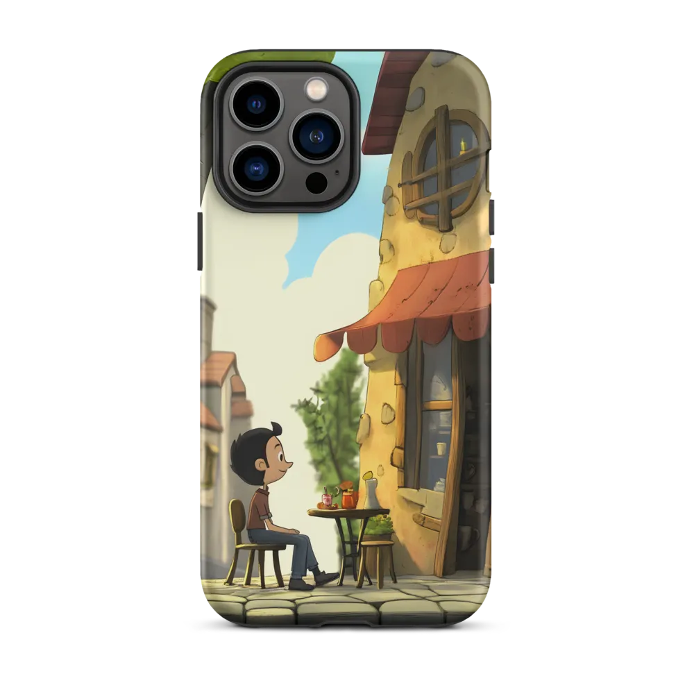 Young Boy at Cafe | Phone Case