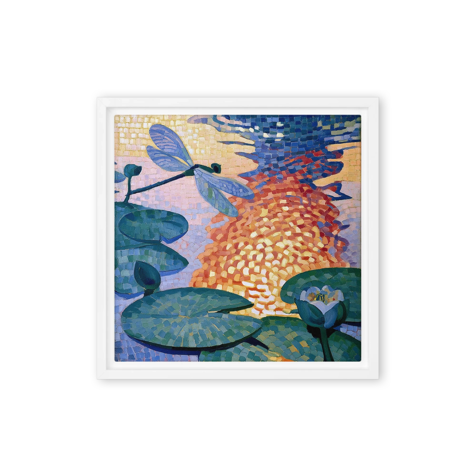 Dragonfly and Water Lilies | Art Print